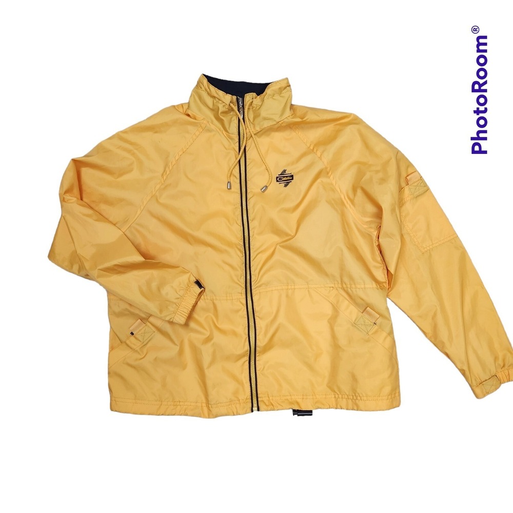 CATALINA Vintage Small (4-6) Zip-up Wind Jacket Bright Yellow with Drawstring Ne